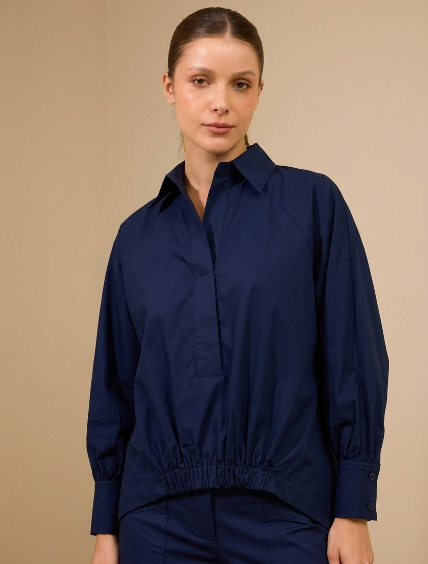 CAMISA RUMBO NAVY-KAKY