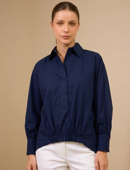 CAMISA RUMBO NAVY-KAKY