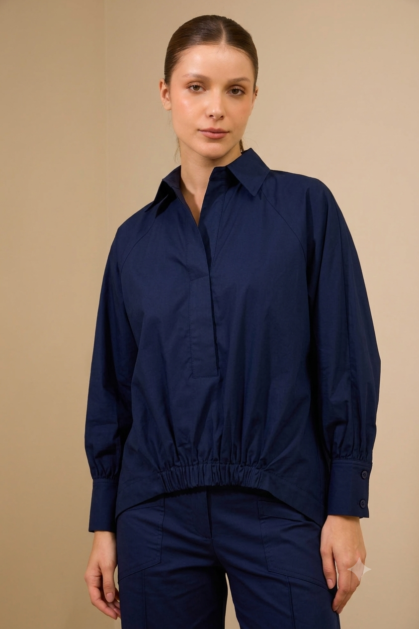 CAMISA RUMBO NAVY-KAKY