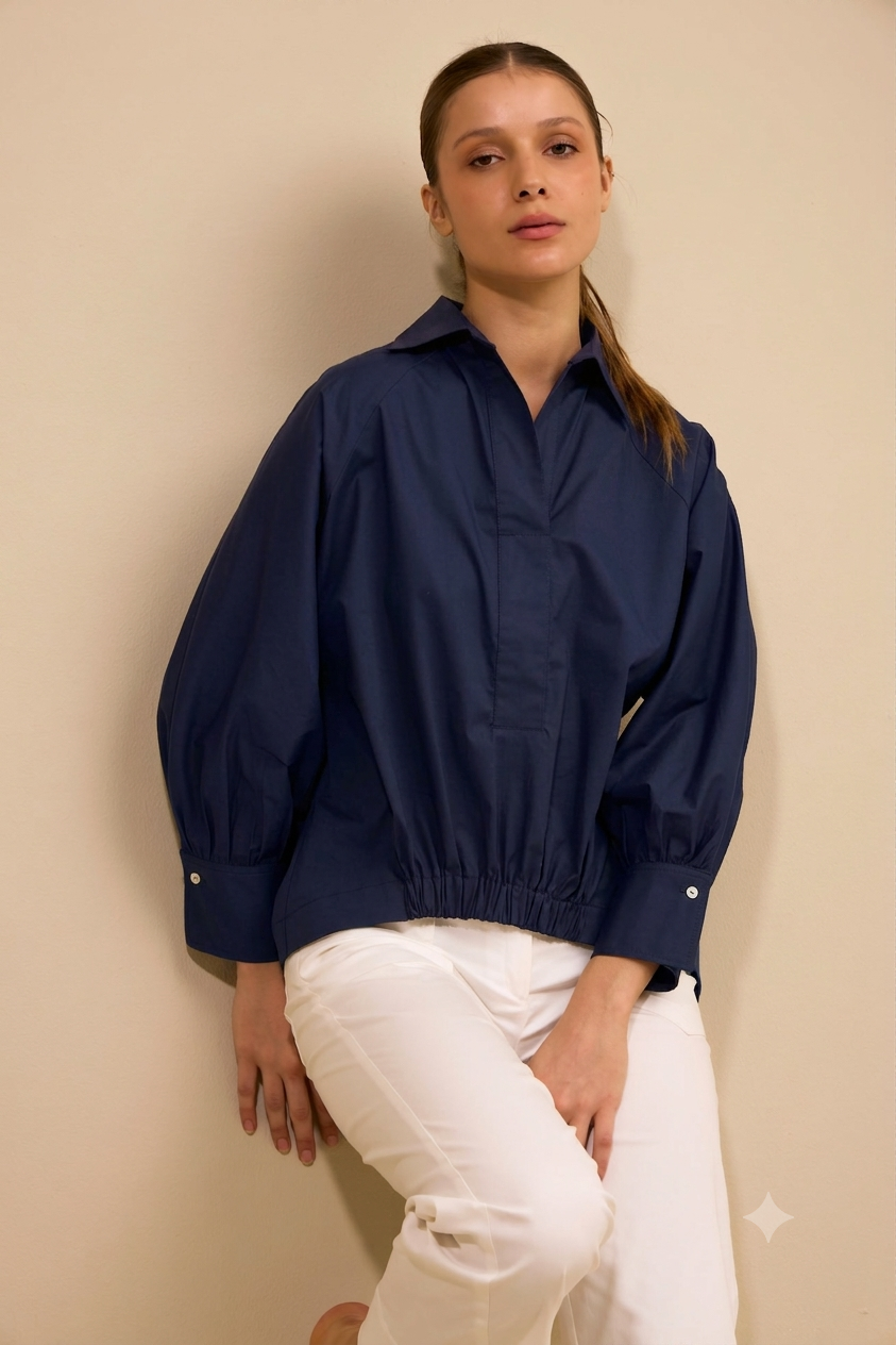 CAMISA RUMBO NAVY-KAKY