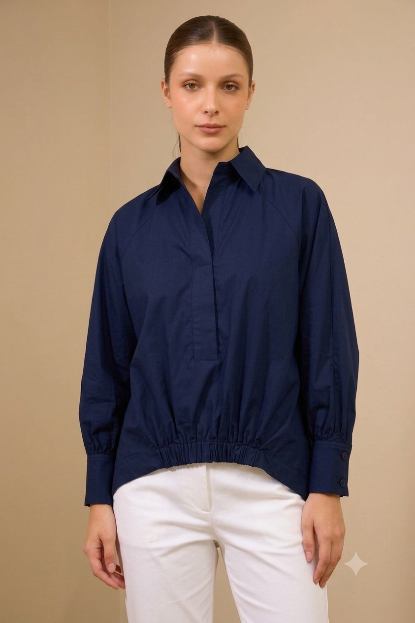 CAMISA RUMBO NAVY-KAKY