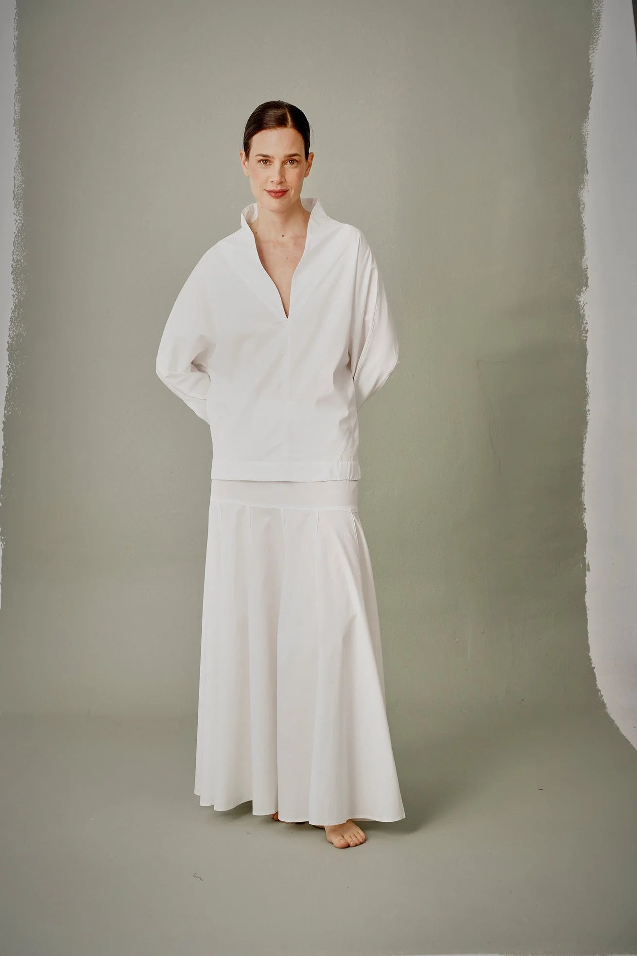 Camisa Sirio ANARIAS Atelier color Cotton — detalle de espalda con resorte, colección Twilight