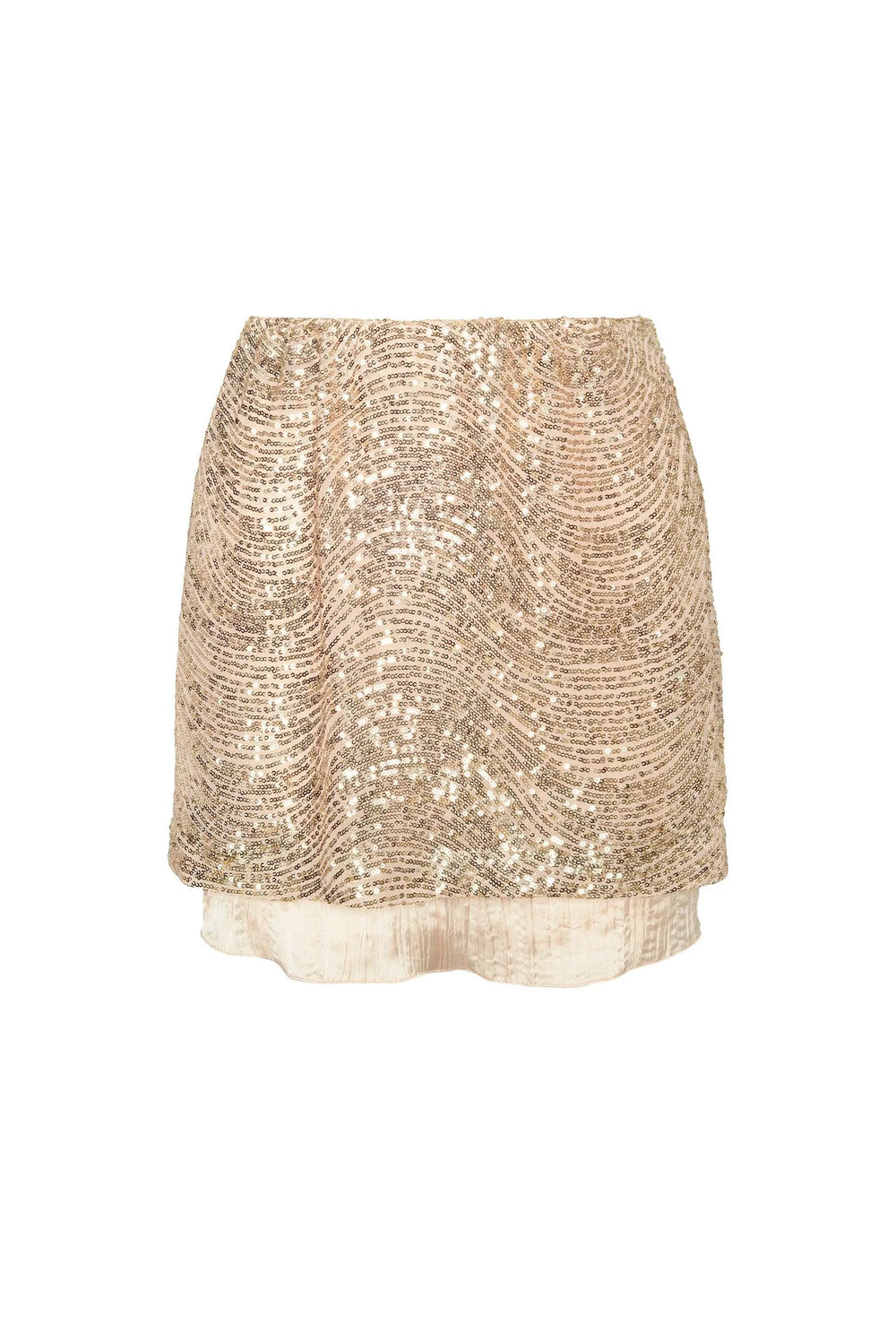 Falda fiesta GRAZIA ANARIAS Atelier — look completo con top de tiras tono a tono, vista editorial