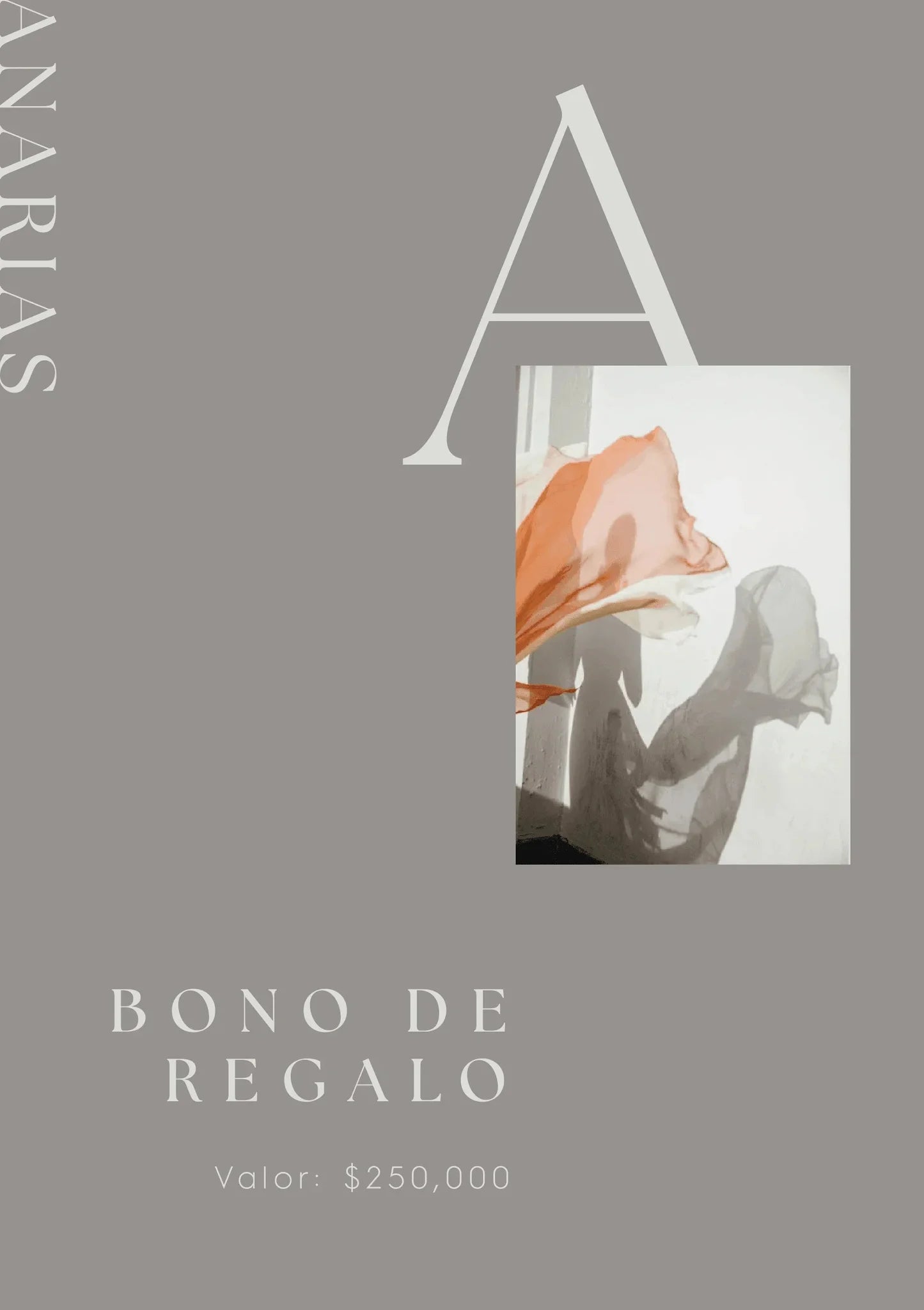 Bono Regalo ANARIAS Atelier — diseño de tarjeta digital, vista frontal