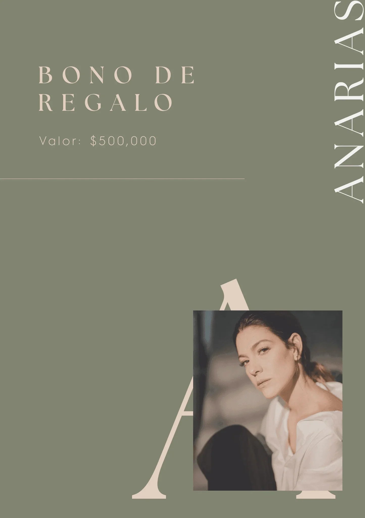 Bono Regalo ANARIAS Atelier — presentación de gift card moda femenina colombiana